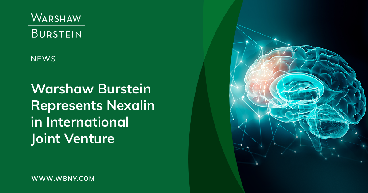 Warshaw Burstein LLP | Warshaw Burstein Represents Nexalin in ...